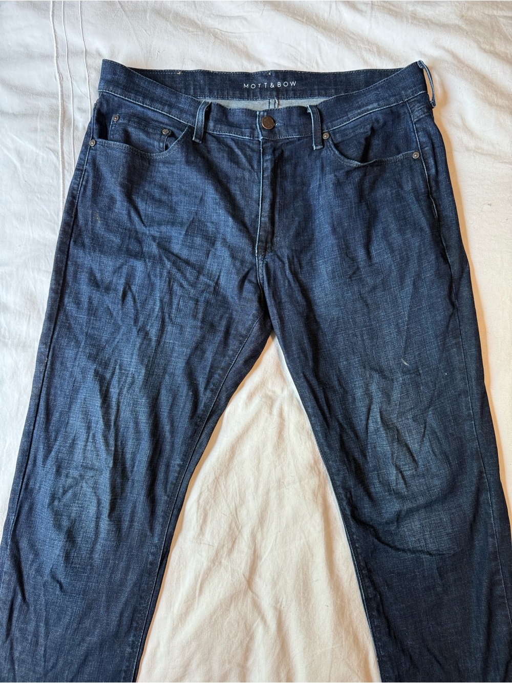 Men's Straight-Leg Jeans in Dark Blue Denim